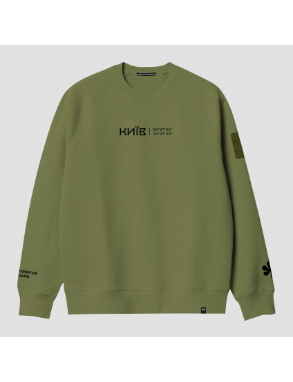 Картинка Світшот "Координати Києва" зелений